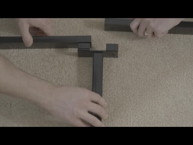 thumbnail video image 2 of DeCoro Coventry Upholstered Platform Metal Bed Frame, King, Gray, 2 of 11