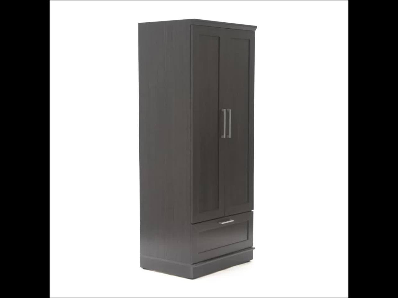 thumbnail video image 2 of Sauder HomePlus Wardrobe Armoire, Dakota Oak Finish, 2 of 12