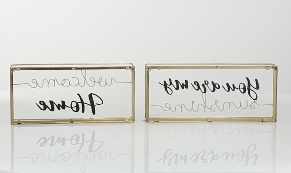 thumbnail video image 2 of DecMode Sunshine, Home Glass Decorative Sign, 2-Pieces, 2 of 9