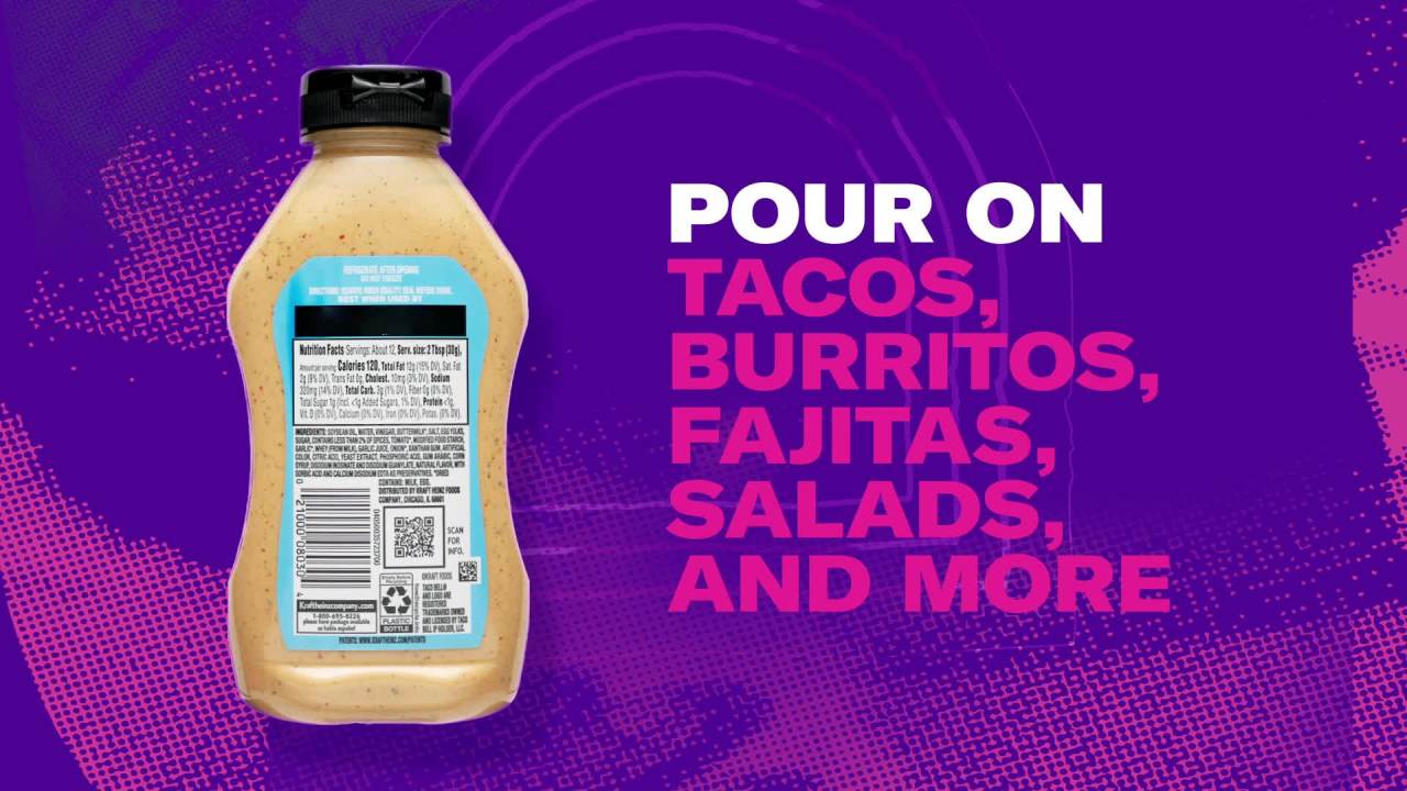 Taco Bell Creamy Spicy Ranchero Sauce, 12 fl oz Bottle