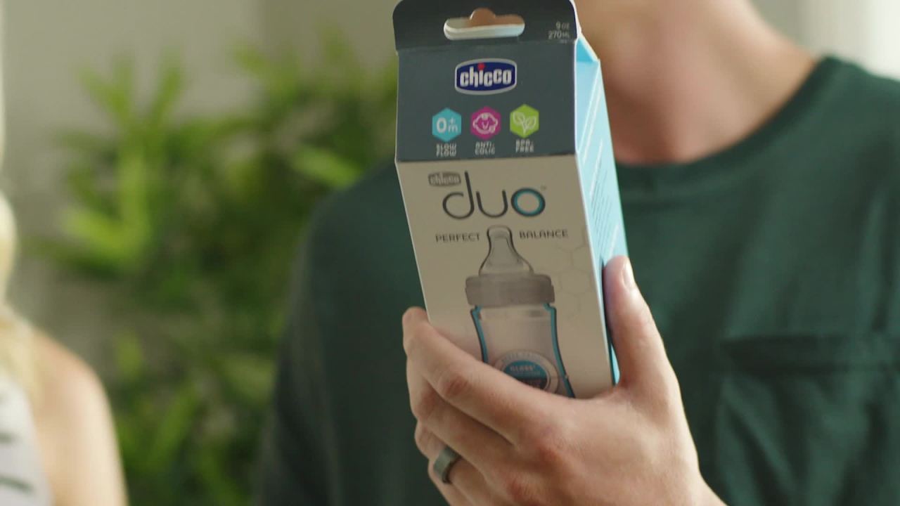 thumbnail video image 2 of Chicco Duo Hybrid Baby Bottle, Invinci-Glass Inside/Plastic Outside, 5oz, 2-Pack - Neutral, New, 2 of 11