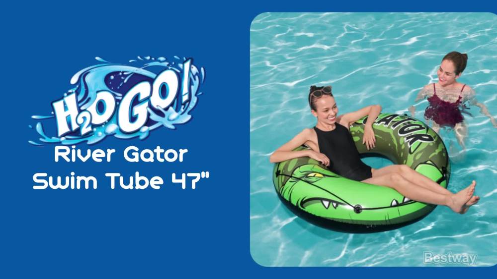 H2OGO! Green River Gator 47" Pool Ring Float with Grab Rope, Adult Unisex - image 2 of 9