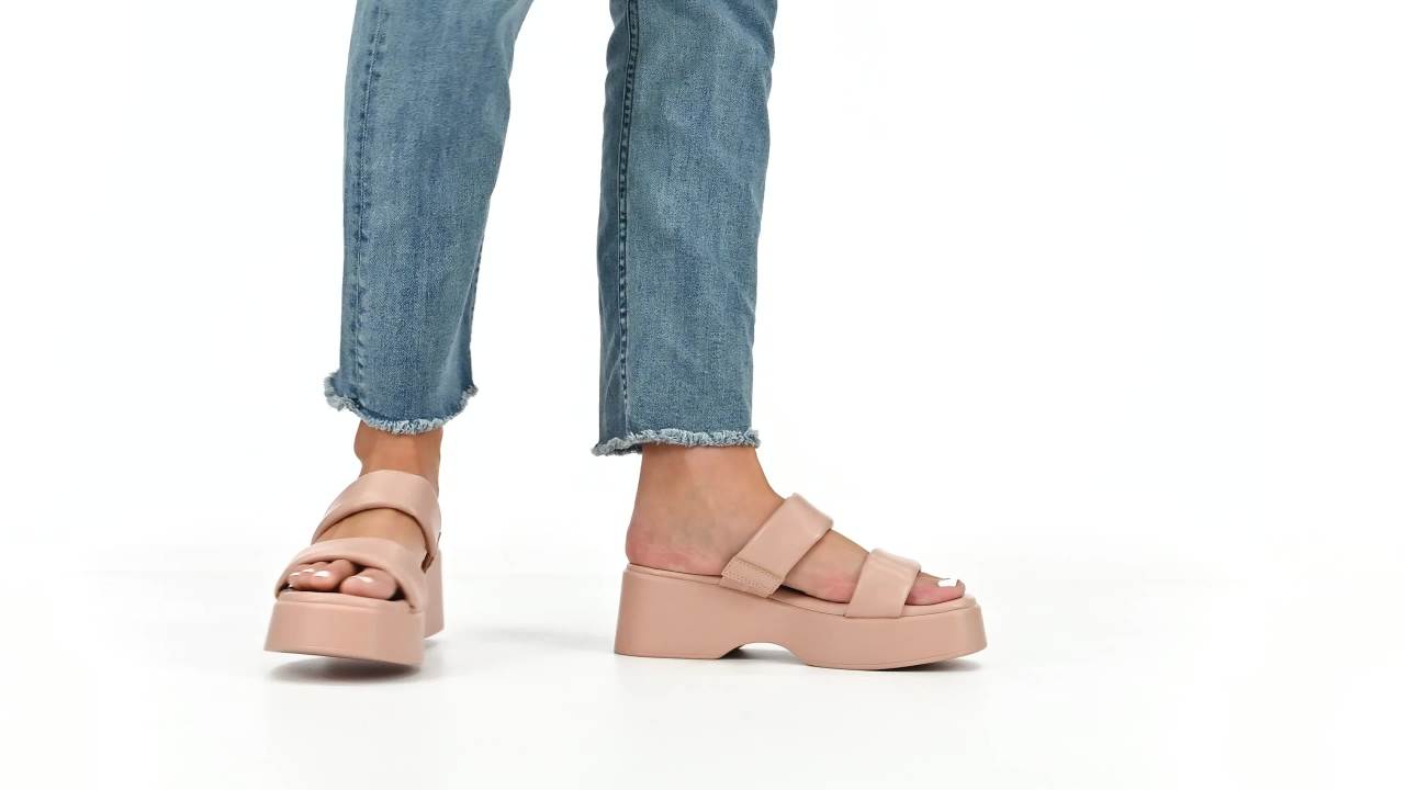 thumbnail video image 2 of Journee Collection Womens Veradie Tru Comfort Foam Slip On Platform Sandals, 2 of 7