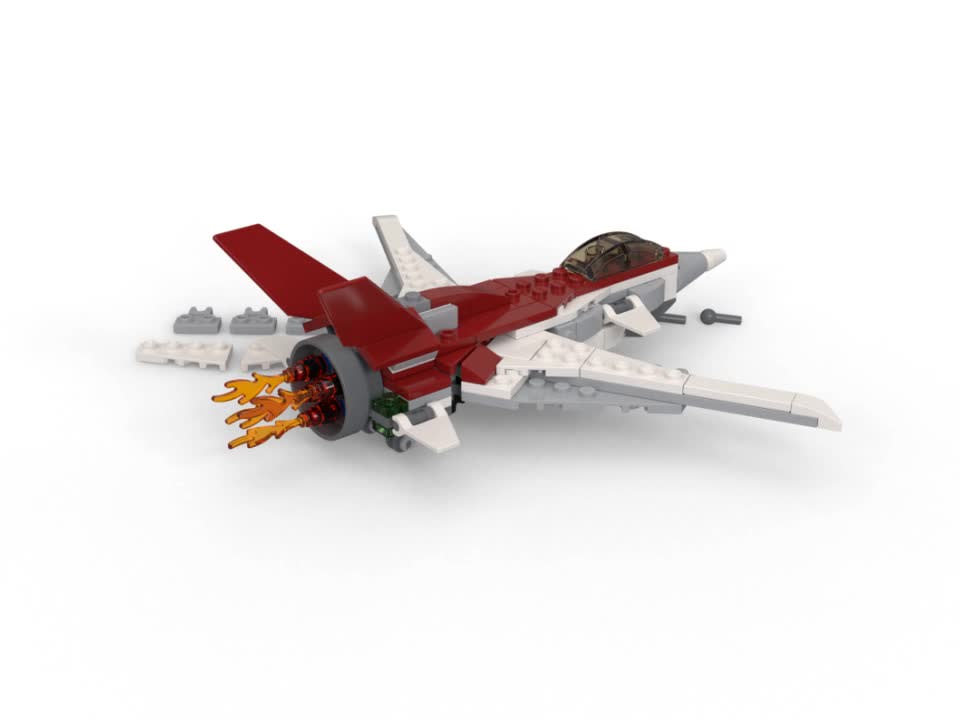 thumbnail video image 2 of LEGO Creator 3in1 Futuristic Flyer STEM Jet Plane Building Set 31086, 2 of 8