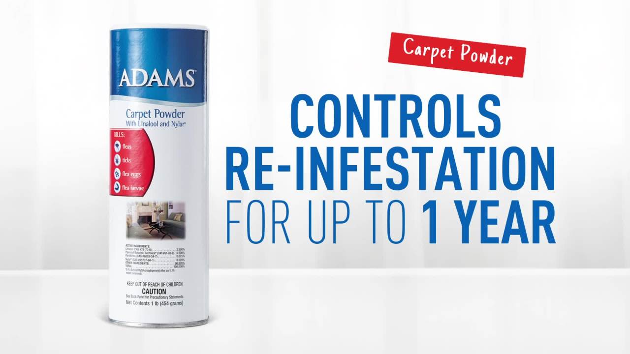thumbnail video image 2 of ADAMS Plus Flea & Tick Carpet Powder, 2 of 12