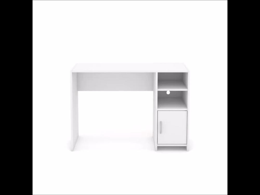 Sauder Beginnings Computer Desk with Storage & Shelving, Soft White