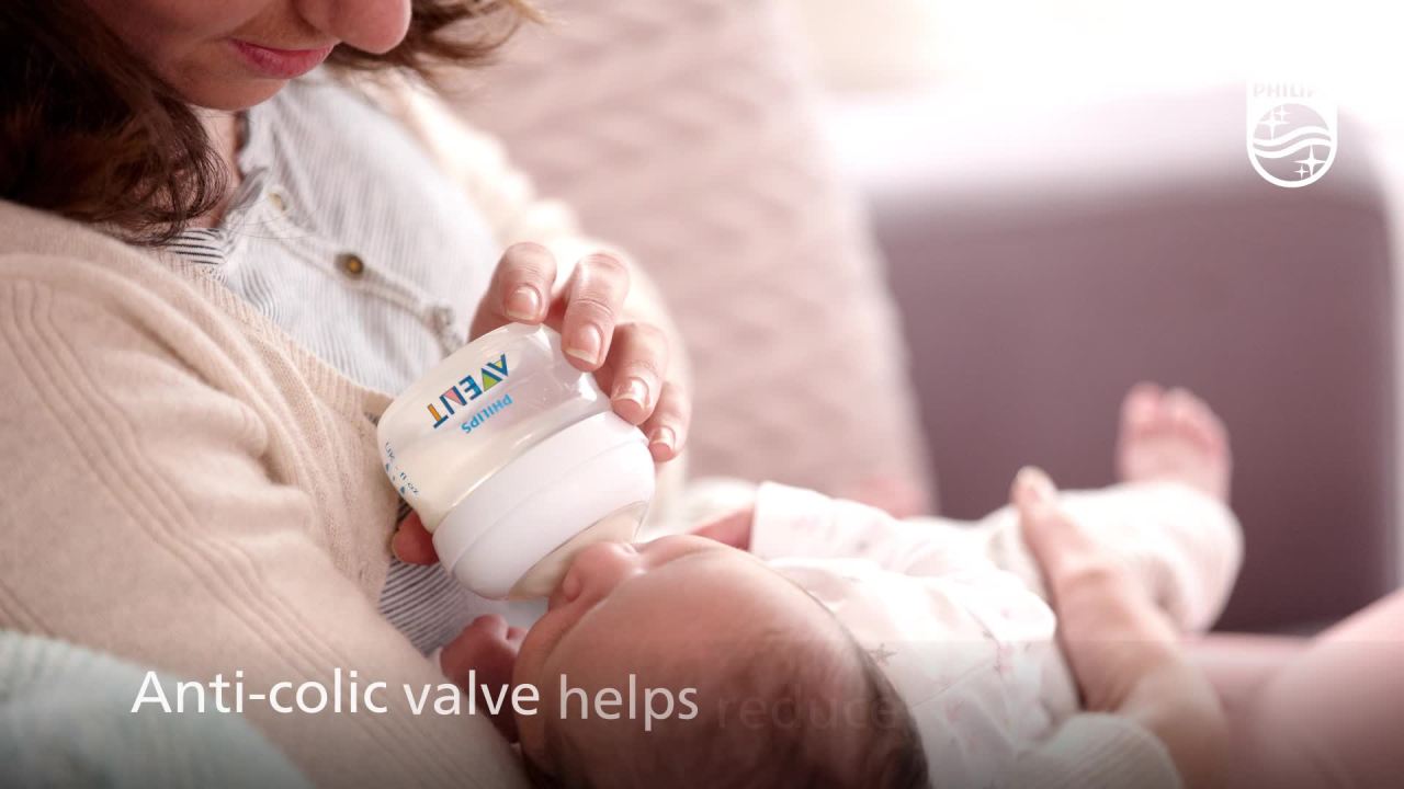 thumbnail video image 2 of Philips Avent Natural Baby Bottles, with First Flow Nipple, 2oz, 2 Pack, SCF019/25, 2 of 9