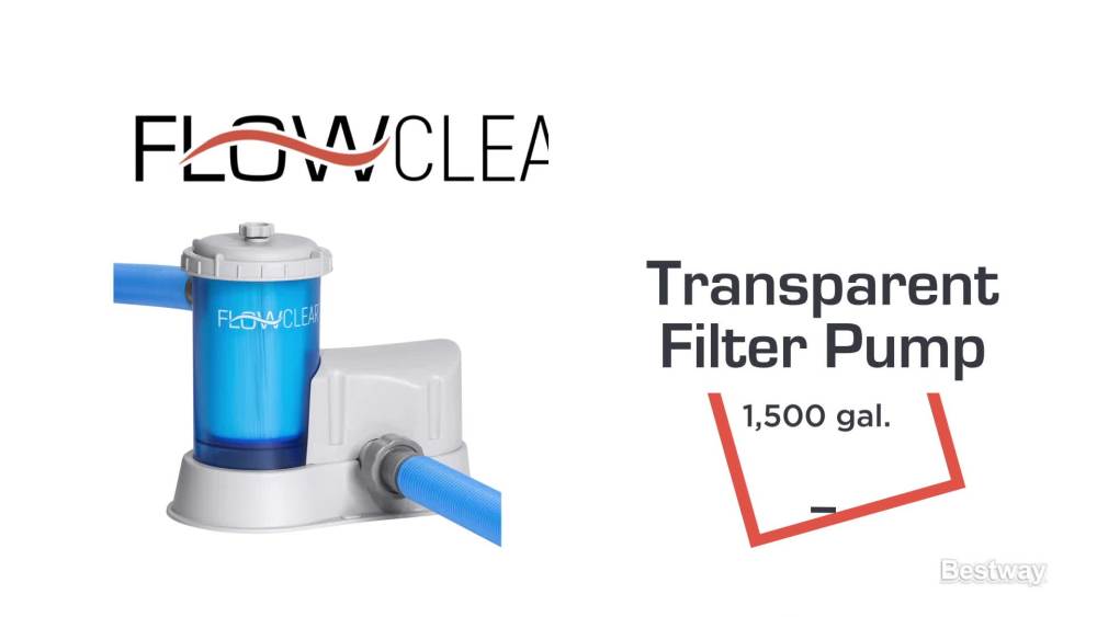Flowclear 1500 gal. Transparent Filter AboveGround Pool Pump