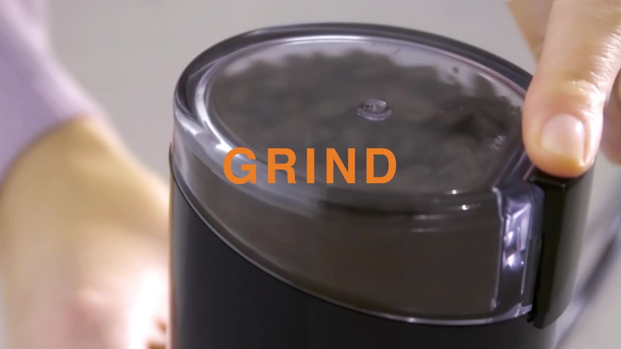 thumbnail video image 2 of KRUPS Fast Touch Electric Coffee and Spice Grinder With Stainless Steel Blades, Black, 2 of 10