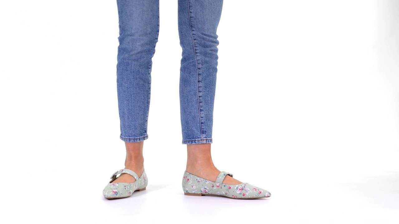 thumbnail video image 2 of Journee Womens Karissa Buckle Pointed Toe Mary Jane Dress Flats, 2 of 10