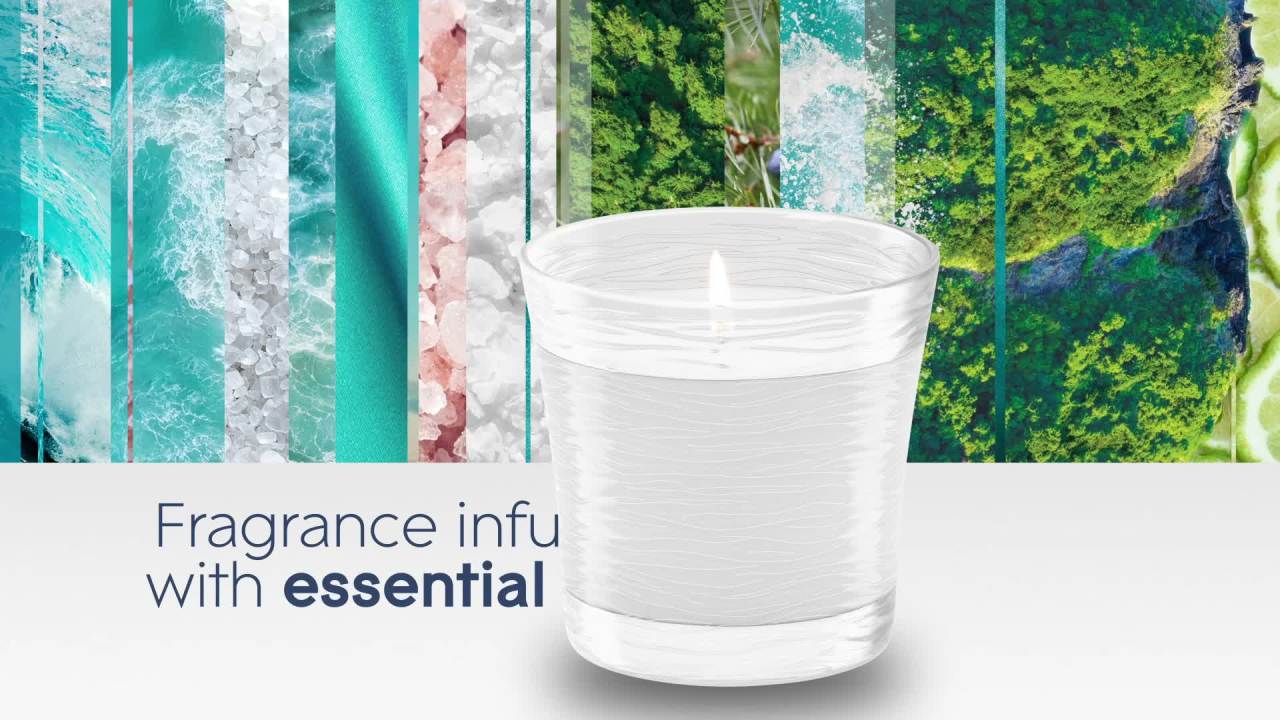 thumbnail video image 2 of Glade Candles, Sea Mist & Cypress, Fresh Collection, 8.16 oz, Pack of 2, 2 of 13