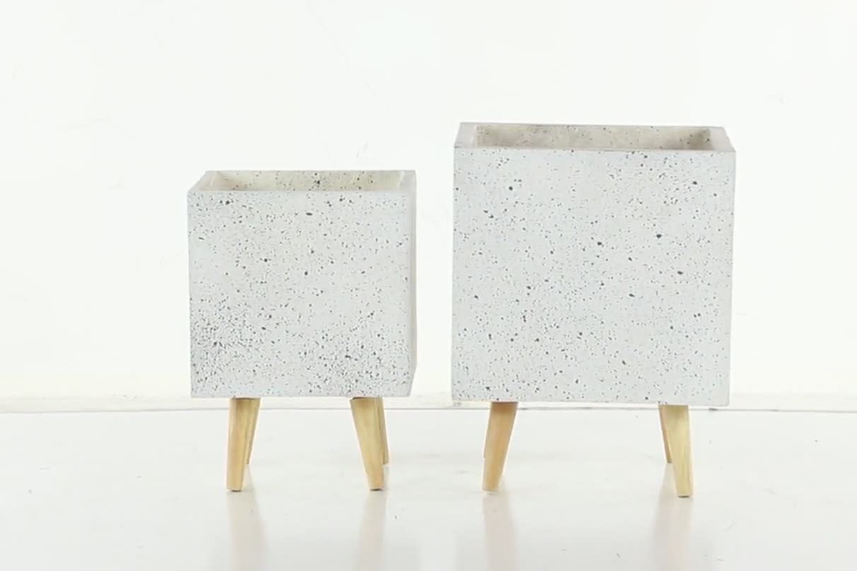 thumbnail video image 2 of DecMode 11 In. Planter, MGO, White, 2 - Pieces, 2 of 9