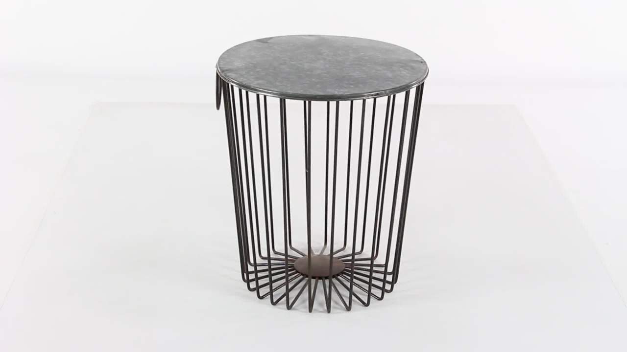 thumbnail video image 2 of DecMode 18" x 16" Black Metal Farmhouse Outdoor Accent Table, 2 of 10