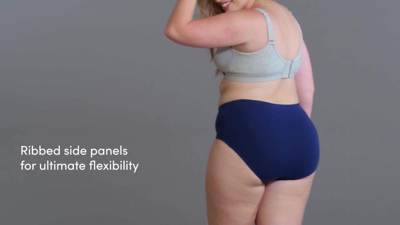 thumbnail video image 2 of Fit for Me by Fruit of the Loom Women's Plus Size Flexible Fit Brief Underwear, 6-Pack, 2 of 12