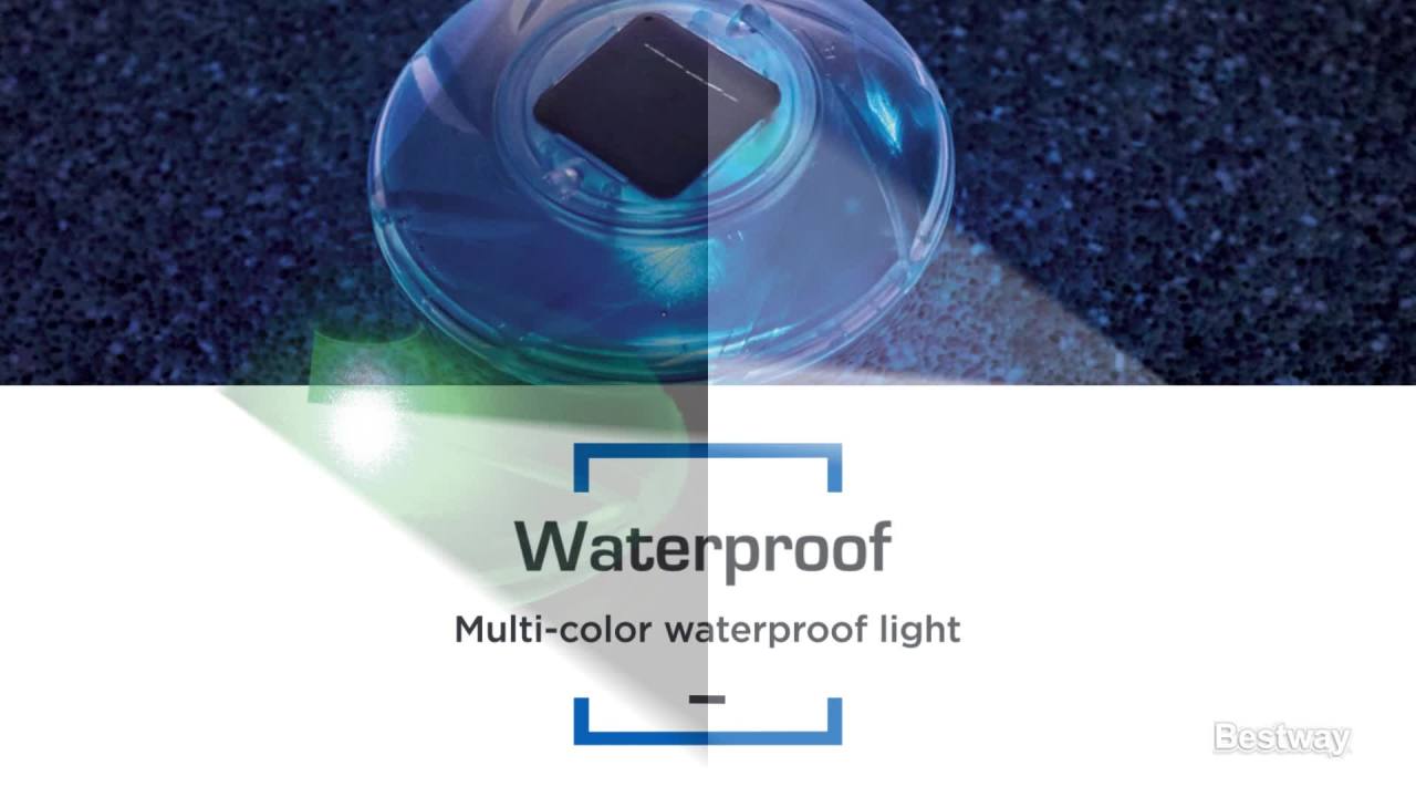 thumbnail video image 2 of Mainstays Solar Float Waterproof LED Pool Light 1-Pack, 2 of 11
