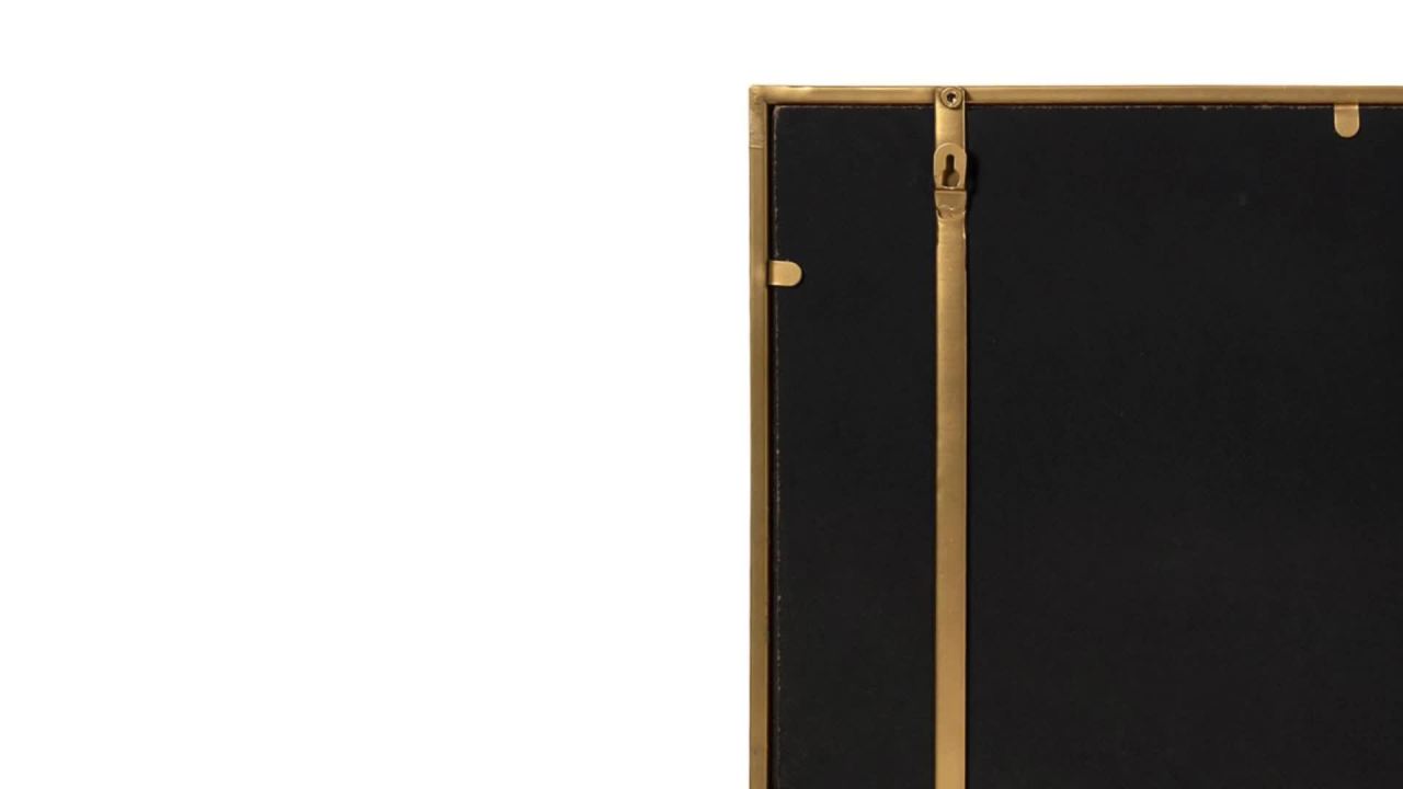 thumbnail video image 2 of Kate and Laurel Jackson Large Rustic-Modern Farmhouse Metal Frame Mirror and Shelf, Black 18x40, 2 of 5