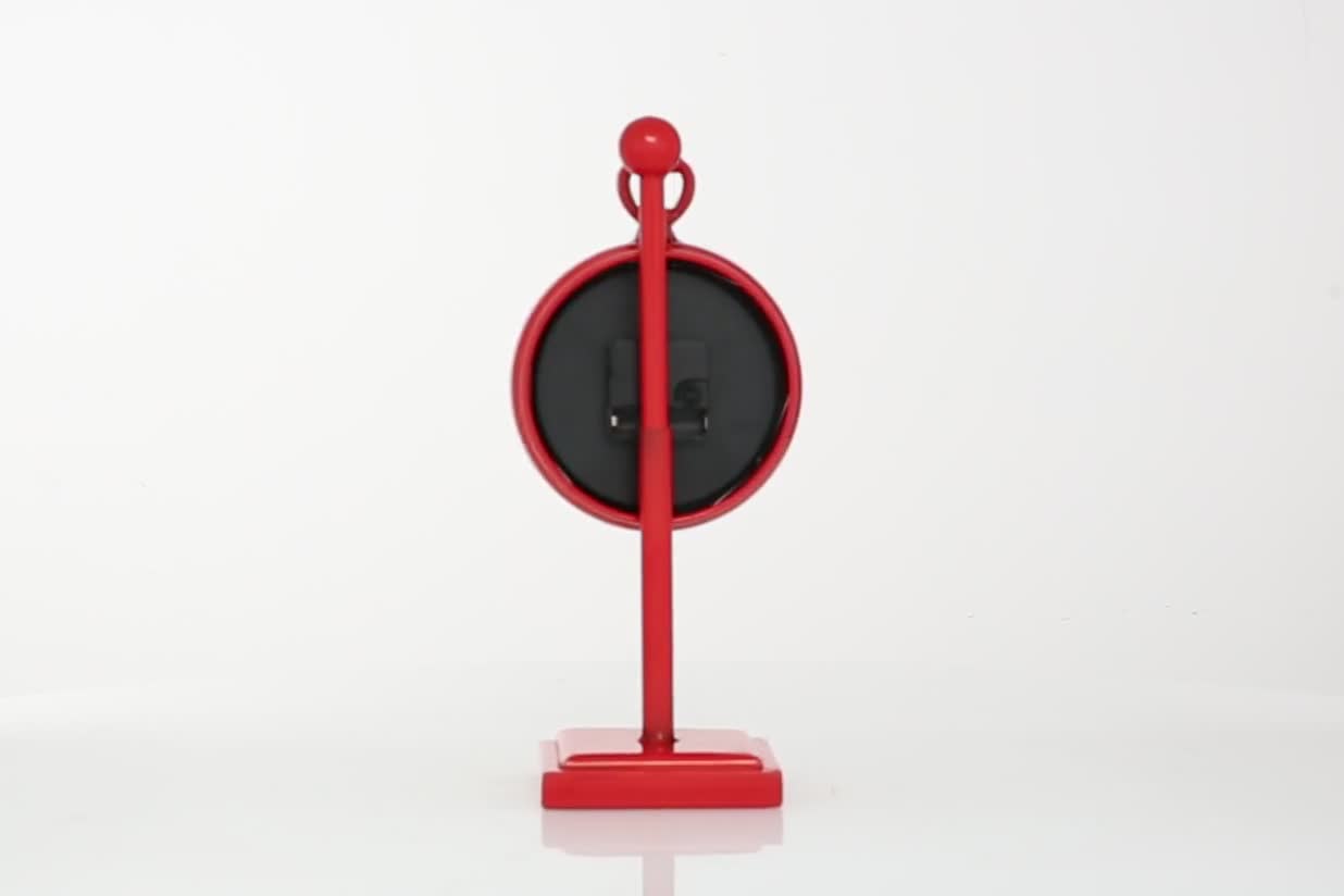 thumbnail video image 2 of DecMode 15" Red Metal Pendulum Clock, 2 of 8