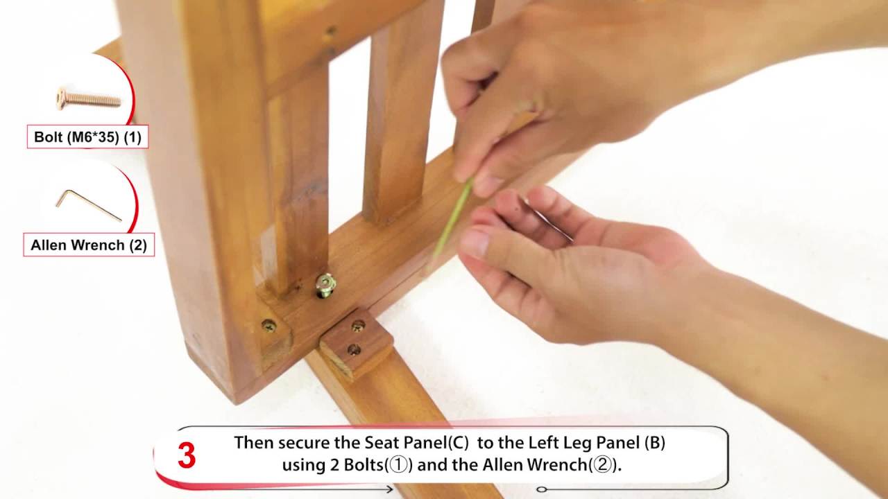 thumbnail video image 2 of GDF Studio Avacyn Outdoor Acacia Wood Club Chairs with Cushions, Set of 2, Brown and Cream, 2 of 9