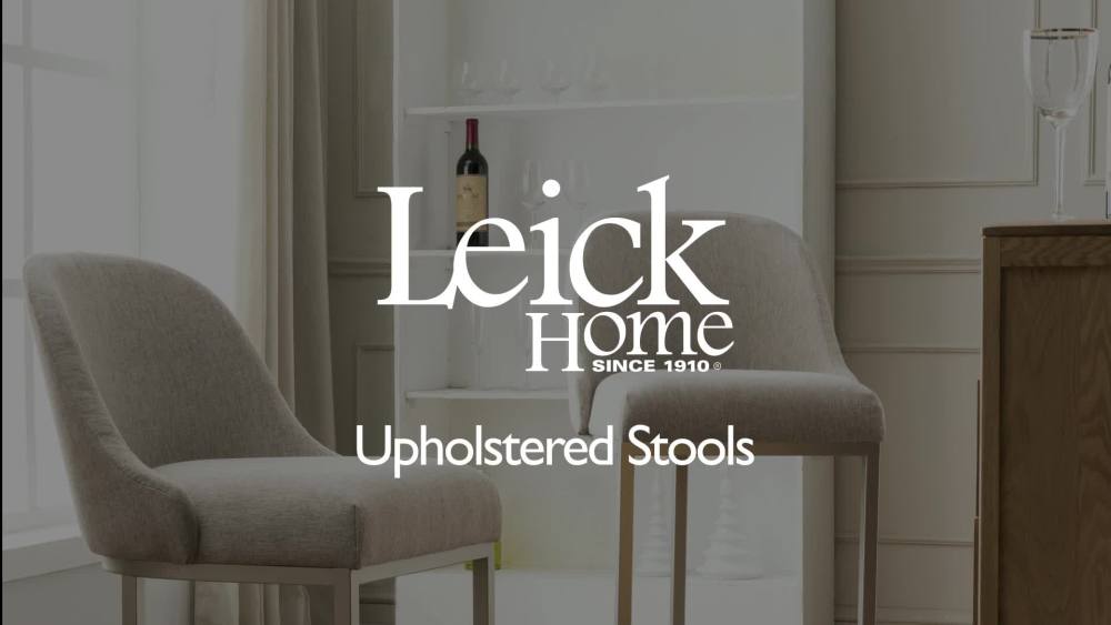 Leick Home 10133PW/OL Barrelback Bar Stool With Metal Base, Set Of 2 ...