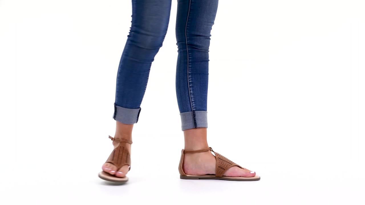 thumbnail video image 2 of Brinley Co. Womens Boho Laser Cut Sandal, 2 of 7