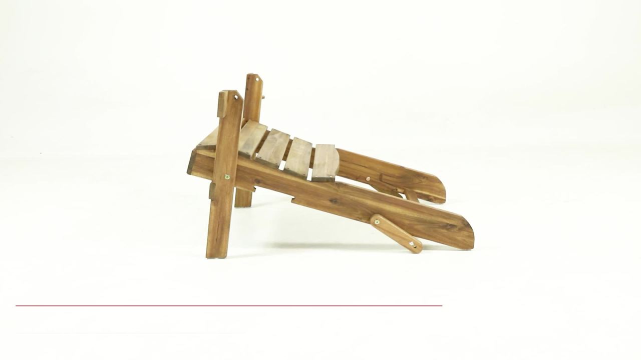 thumbnail video image 2 of GDF Studio Kandyce Outdoor Acacia Wood Folding Adirondack Chairs, Set of 2, Natural, 2 of 10