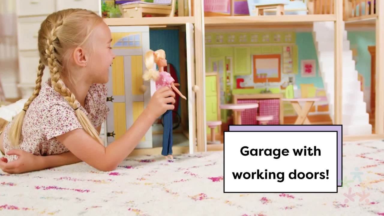 thumbnail video image 2 of KidKraft Majestic Mansion Wooden Dollhouse with 34 Accessories, 2 of 18