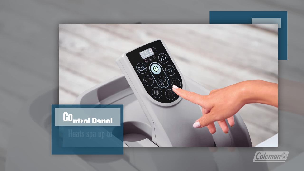 thumbnail video image 2 of Coleman Bahamas AirJet Inflatable Outdoor Round Hot Tub 2-4 Person with Pump #P08411, 2 of 17