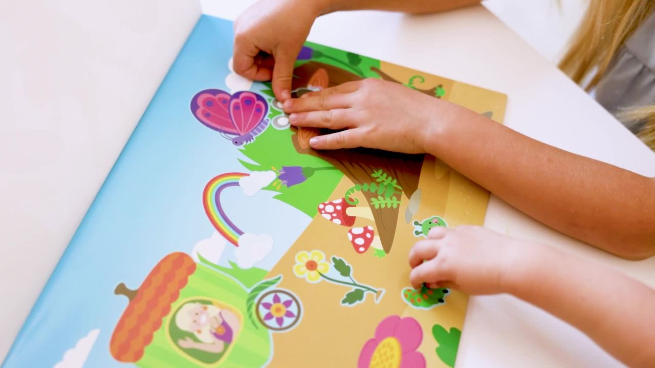 thumbnail video image 2 of Melissa & Doug Reusable Sticker Pad: Fairies - 200+ Stickers - FSC Certified, 2 of 10