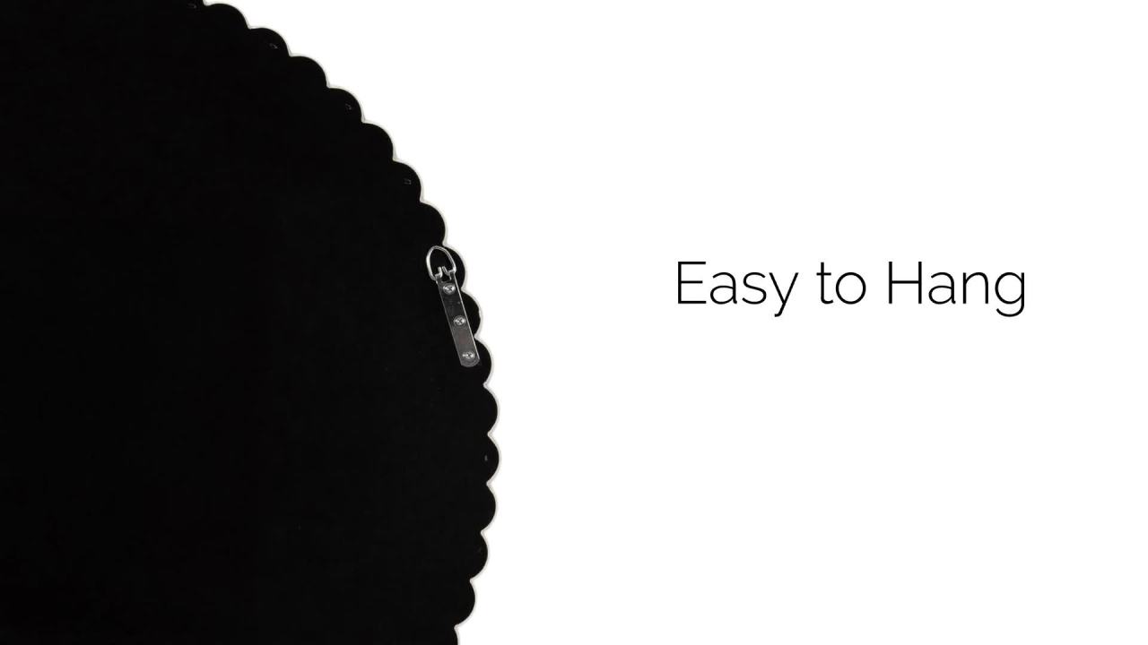 thumbnail video image 2 of Kate and Laurel Bronte Modern Glam Round Beaded Wall Mirror, 28 Inch Diameter, White, Transitional Circle Mirror for Use as Vanity Bathroom Mirror or Cute Nursery Mirror Decor, 2 of 9