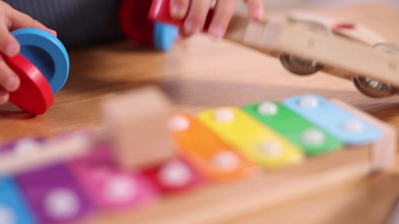 thumbnail video image 2 of Melissa & Doug Band-in-a-Box Hum! Jangle! Shake! - 7-Piece Musical Instrument Set, 2 of 10