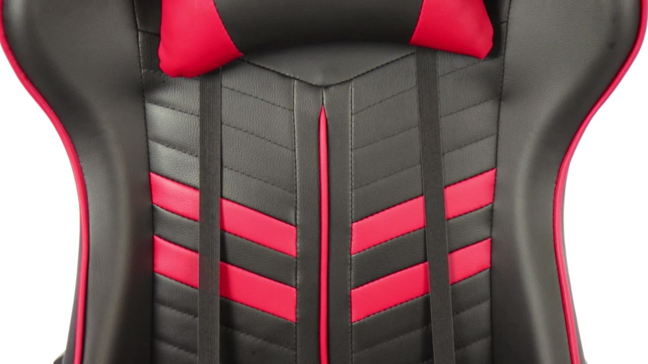 thumbnail video image 2 of Essentials by OFM ESS-6065 Racing Style Gaming Chair, Multiple Colors, 2 of 12