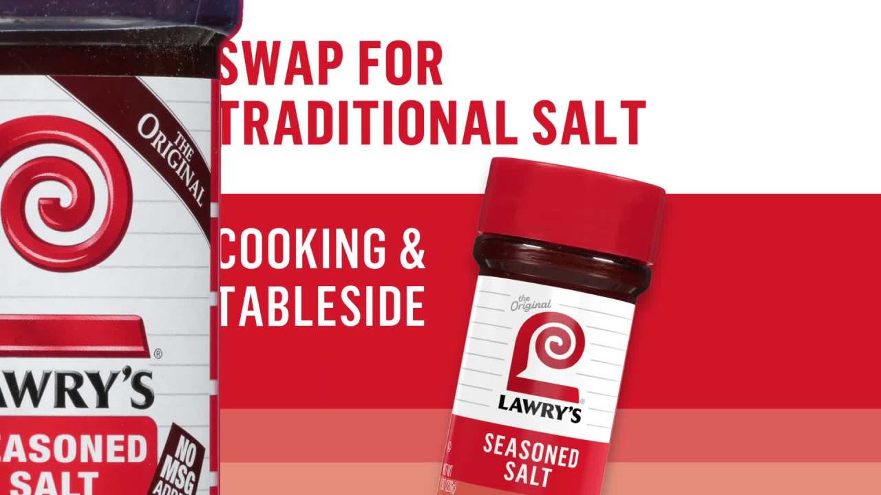 thumbnail video image 2 of Lawry's Kosher Seasoned Salt, 8.0 oz Bottle, 2 of 29
