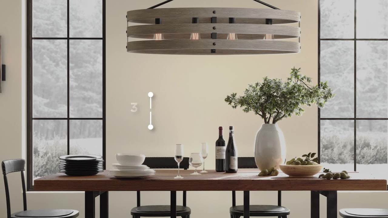 thumbnail video image 2 of Briarwood Collection Five-Light Linear Chandelier, 2 of 15