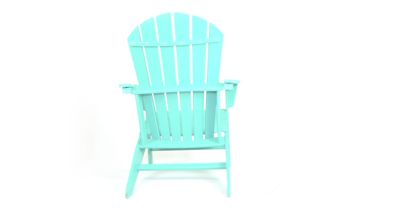 thumbnail video image 2 of DecMode Indoor Outdoor Resin Adirondack Chair - Blue, 2 of 17
