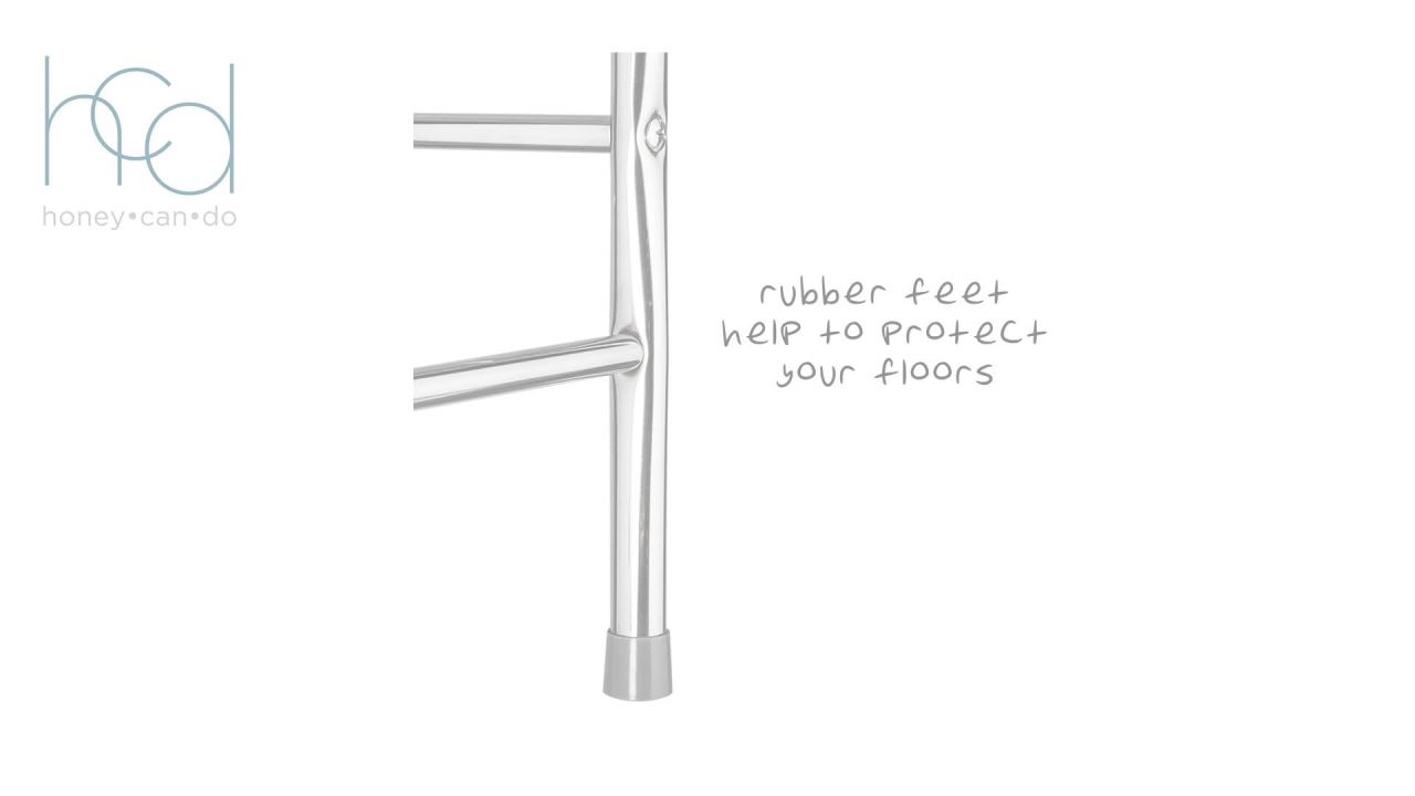 thumbnail video image 2 of Honey-Can-Do 4-Tier Over-the-Toilet Steel Storage Shelf, Chrome, Holds up to 15 lb per Shelf, 2 of 7