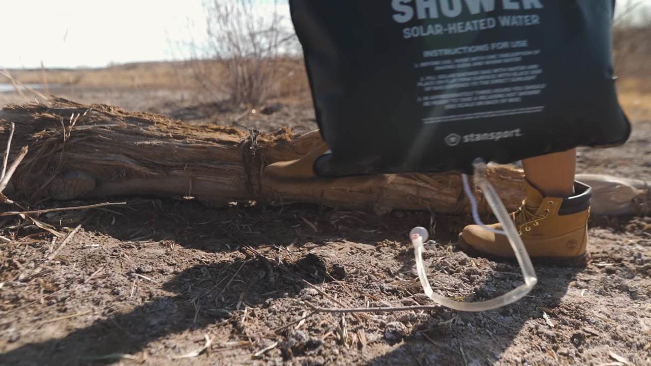 thumbnail video image 2 of Stansport Jumbo 5 Gallon Camper's Shower, 2 of 10