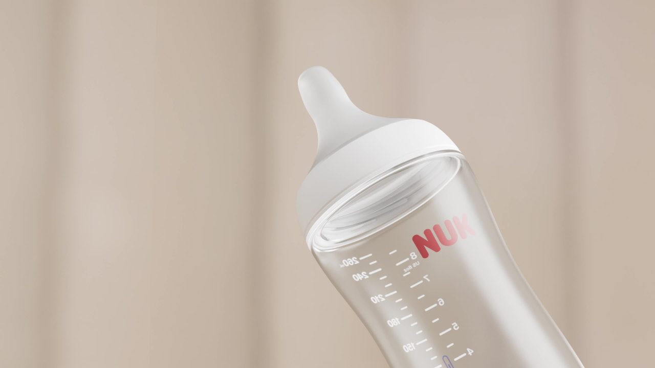 thumbnail video image 2 of NUK Perfect Match Anti-Colic Baby Bottle, Medium Flow Silicone Nipple, 8 oz, 3 Pack, 2 of 8