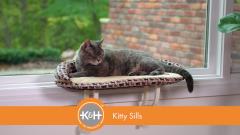 K&H Pet Products Deluxe Kitty Sill with Removable Bolster Tan/Kitty Print 14 X 24 Inches - image 2 of 10