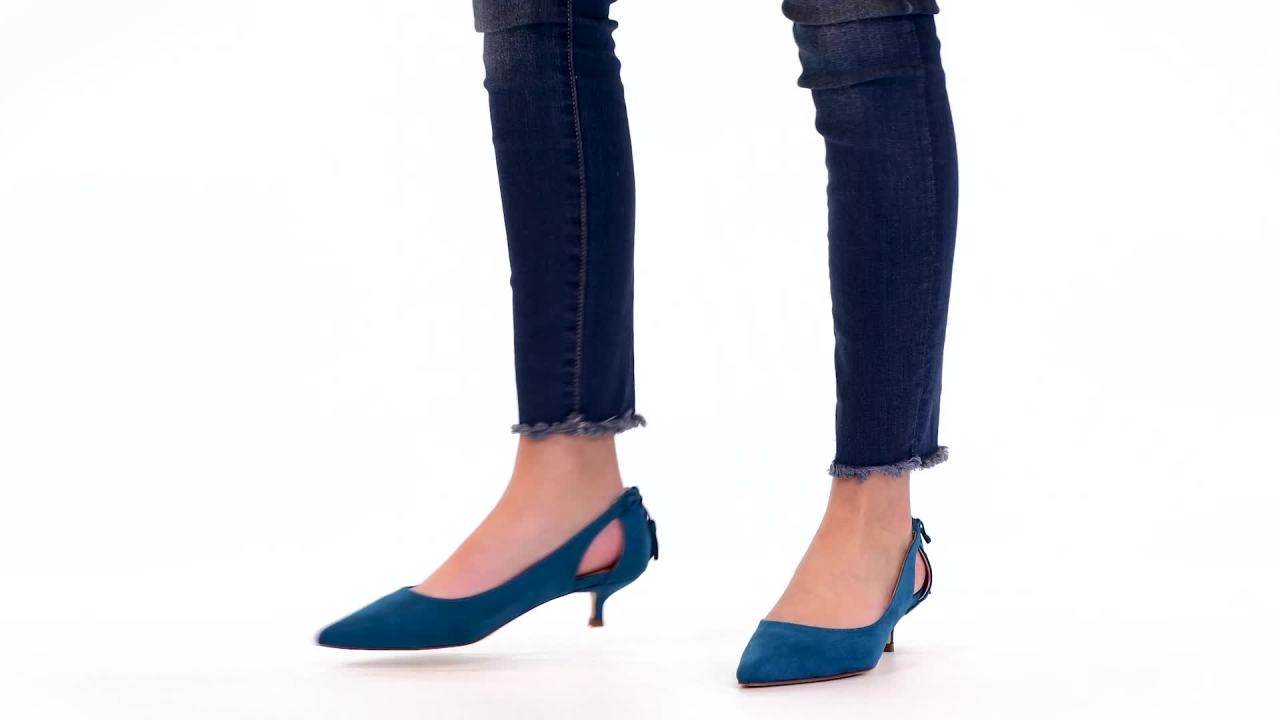 thumbnail video image 2 of Journee Womens Bindi Pointed Toe Kitten Heel Pumps, 2 of 10