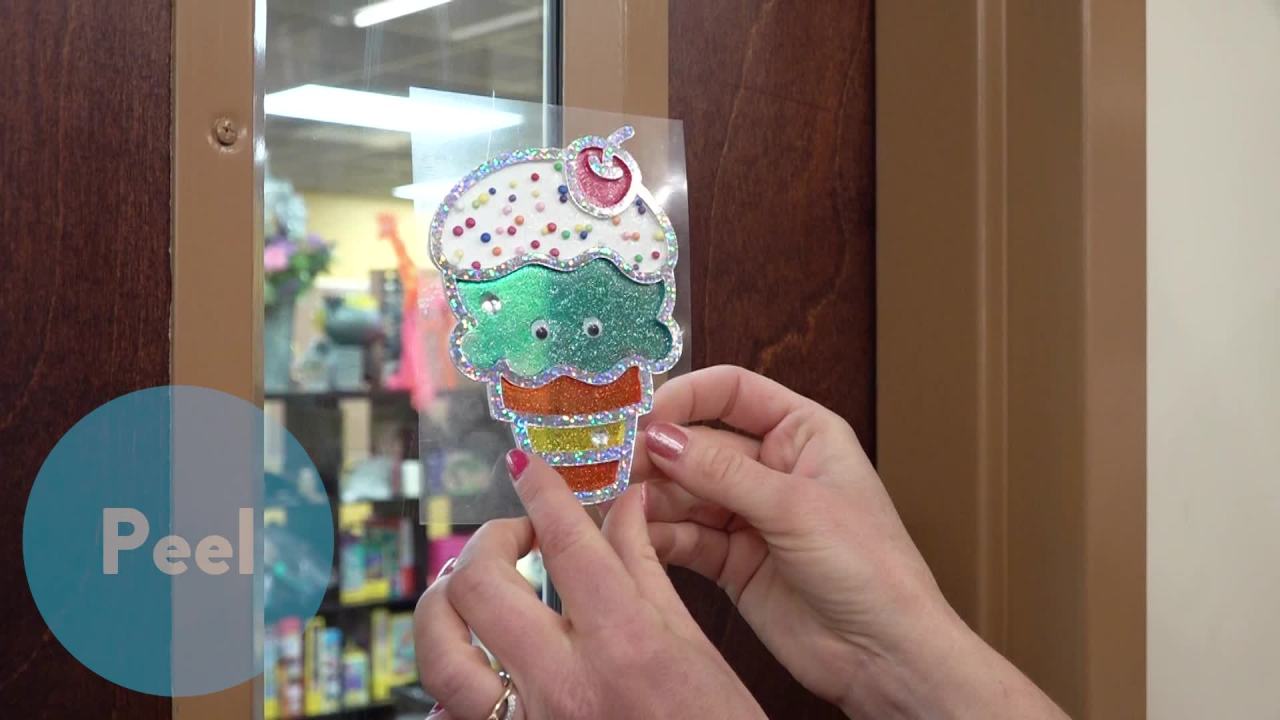thumbnail video image 2 of Creativity for Kids Easy Sparkle Window Art- Child, Beginner Craft Kit for Boys and Girls, 2 of 7