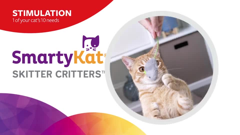 SmartyKat Skitter Critters Soft Plush Catnip Filled Mice Cat Toys, Set