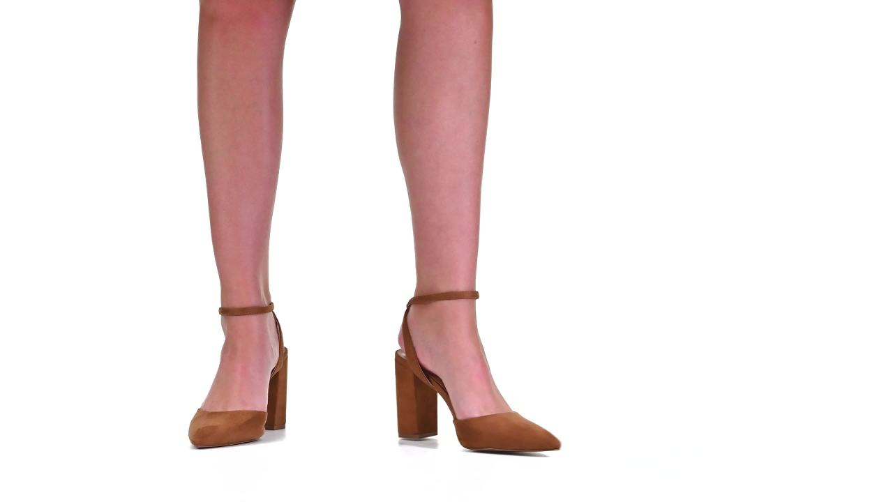 thumbnail video image 2 of Journee Womens Tyyra Buckle High Block Heel Pointed Toe Pumps, Widths Available, 2 of 10