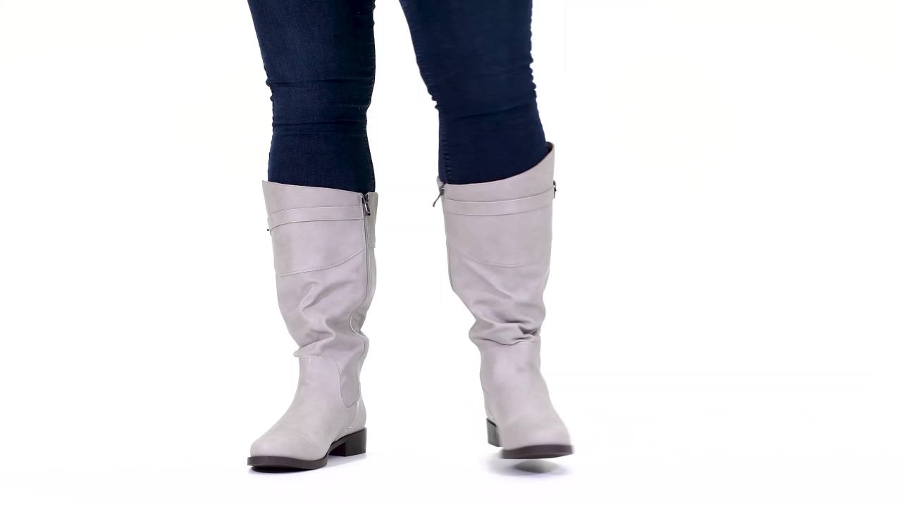 thumbnail video image 2 of Brinley Co. Womens Extra Wide Calf Buckled Riding Boot, 2 of 8