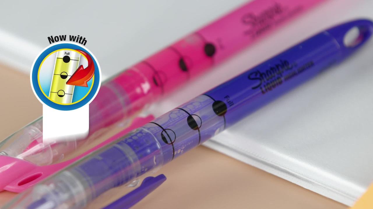thumbnail video image 2 of Sharpie Liquid Highlighter Chisel Tip, Assorted Colors, 5 Count, 2 of 7