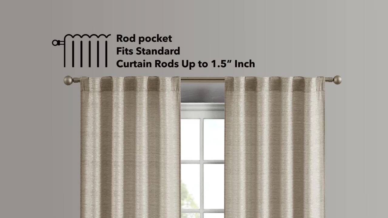 thumbnail video image 2 of Creative Home Ideas Contemporary, Modern 2 Piece Jacquard Light Filtering Curtain Set, 2 of 13