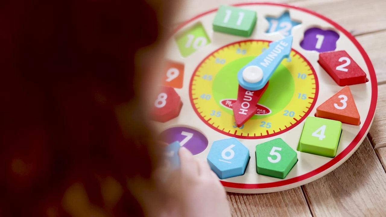 thumbnail video image 3 of Melissa & Doug Shape Sorting Clock, 3 of 11