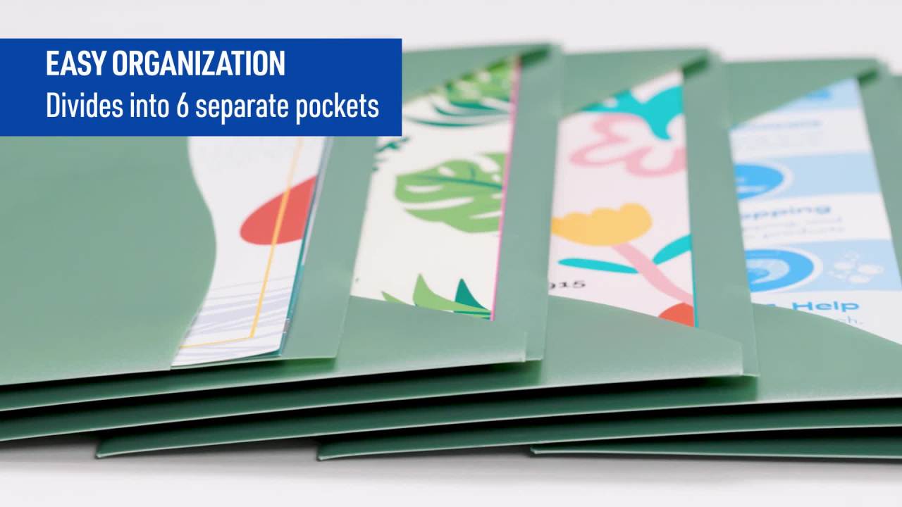 thumbnail video image 2 of Avery Slide & View Expanding File Folder, 6 Pockets, Navy (73545), 2 of 8