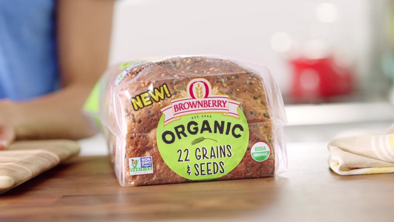 thumbnail video image 2 of Brownberry Organic 22 Whole Grains & Seeds Bread, 27 oz, Multigrain Bread, Bag, 2 of 9
