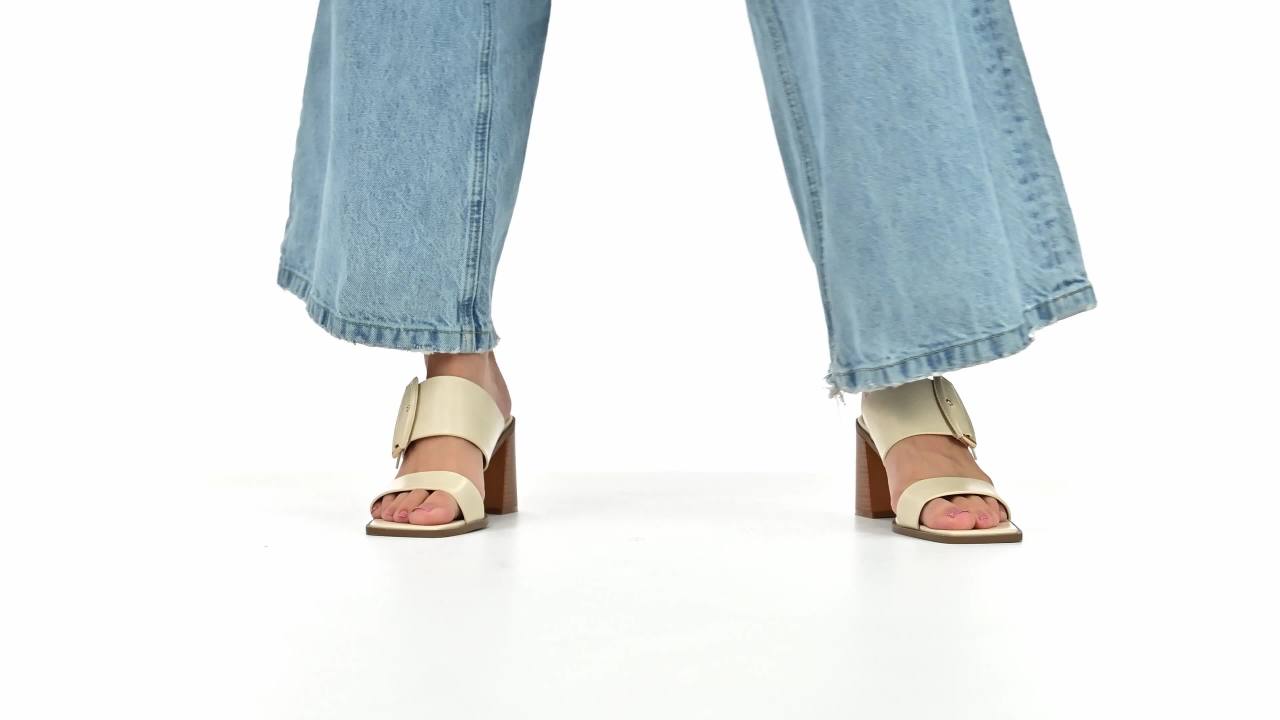 thumbnail video image 2 of Journee Womens Junie Slip On Double Strap Dress Sandals, 2 of 10