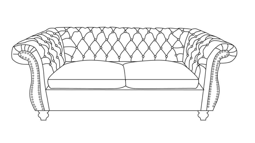 Ember Interiors Aaniya Velvet Chesterfield Loveseat Sofa, Navy Blue